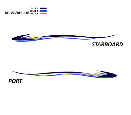 AP-WVRD-138 - Waverider Series 3 Color Vinyl Boat Graphics Kit