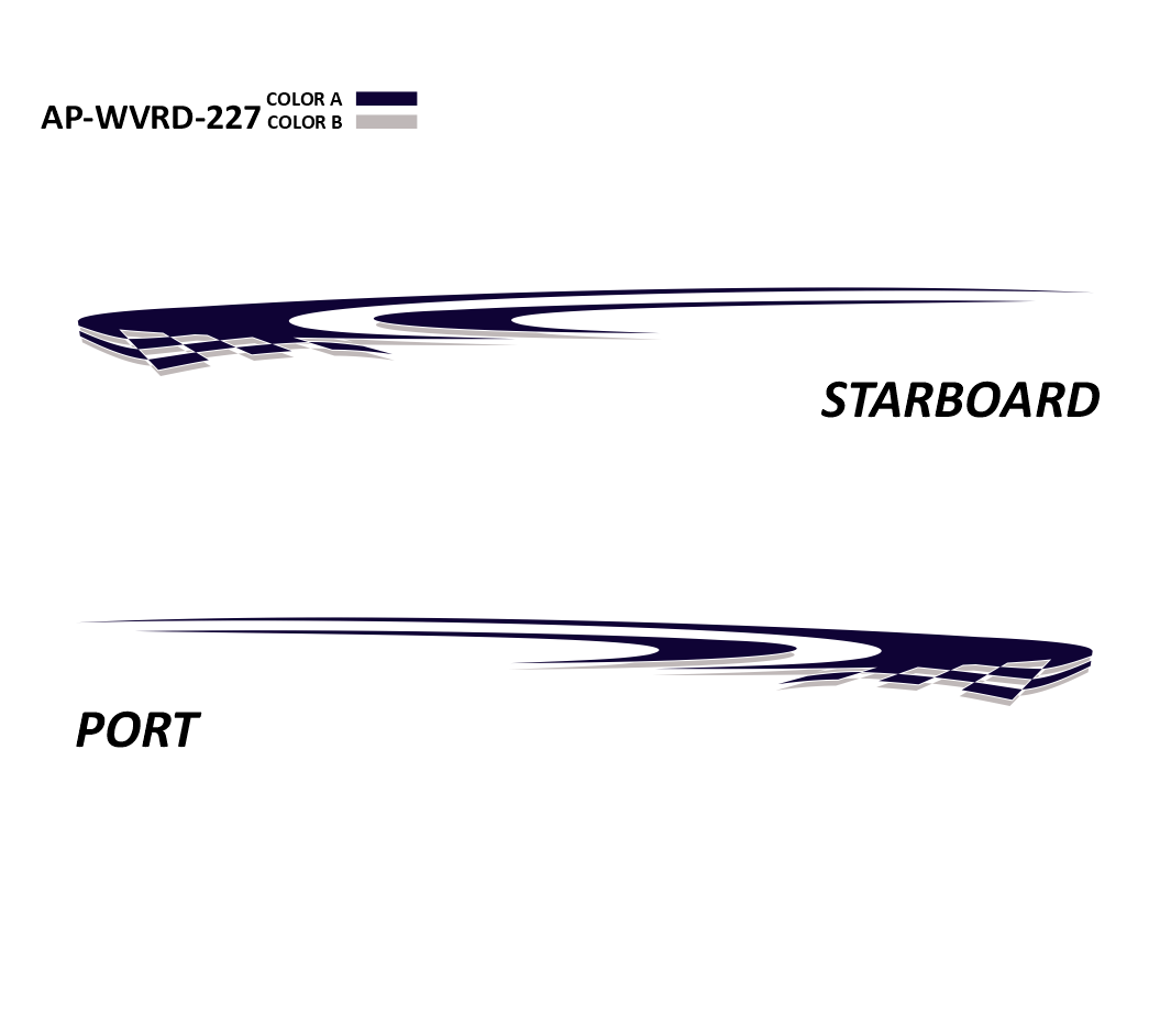 AP-WVRD-227 - Waverider Series 2 Color Vinyl Boat Graphics Kit