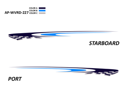 AP-WVRD-227 - Waverider Series 3 Color Vinyl Boat Graphics Kit