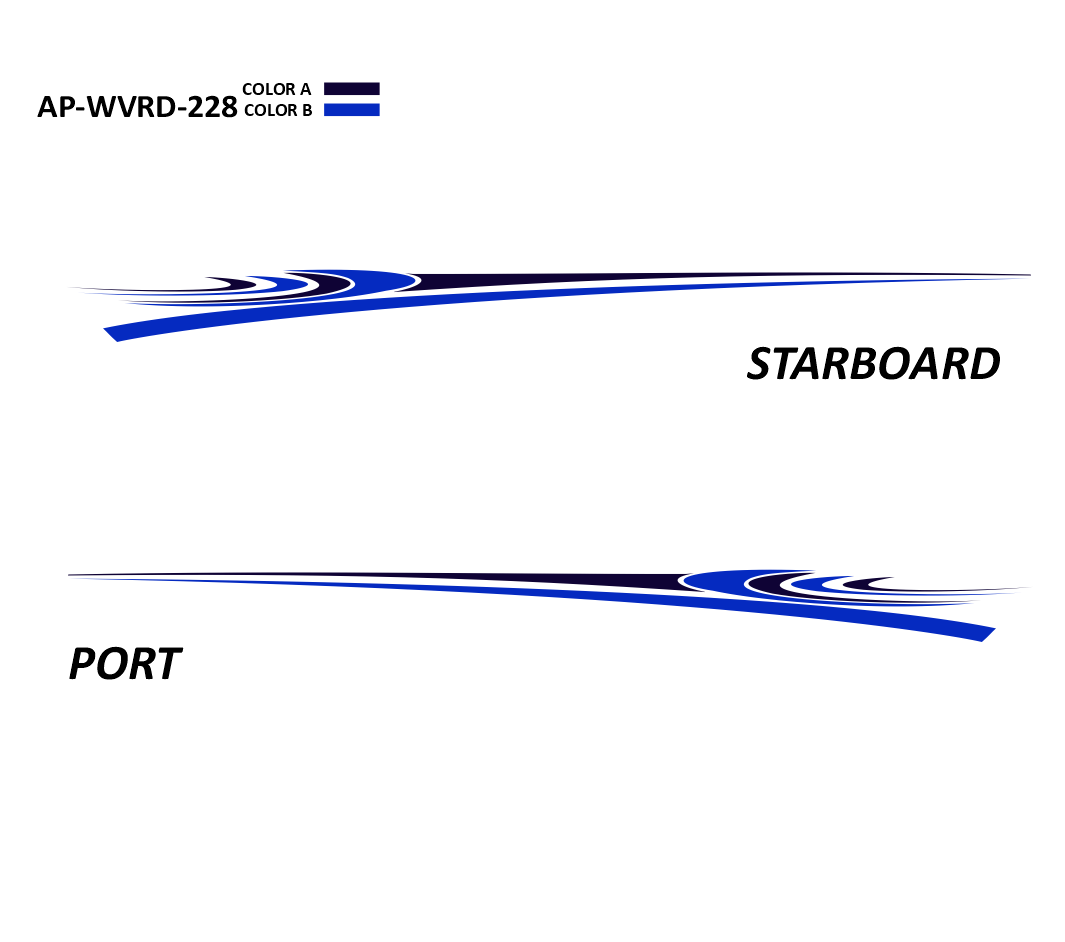 AP-WVRD-228 - Waverider Series 2 Color Vinyl Boat Graphics Kit