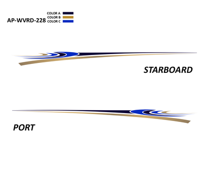 AP-WVRD-228 - Waverider Series 3 Color Vinyl Boat Graphics Kit
