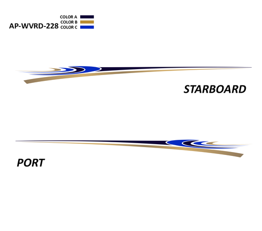 AP-WVRD-228 - Waverider Series 3 Color Vinyl Boat Graphics Kit