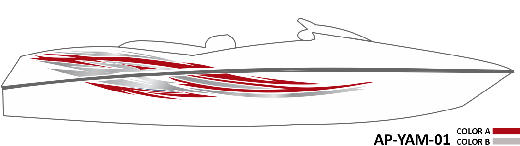 AP-YAM-01 - Yamaha Series 2 Color Vinyl Boat Graphics Kit