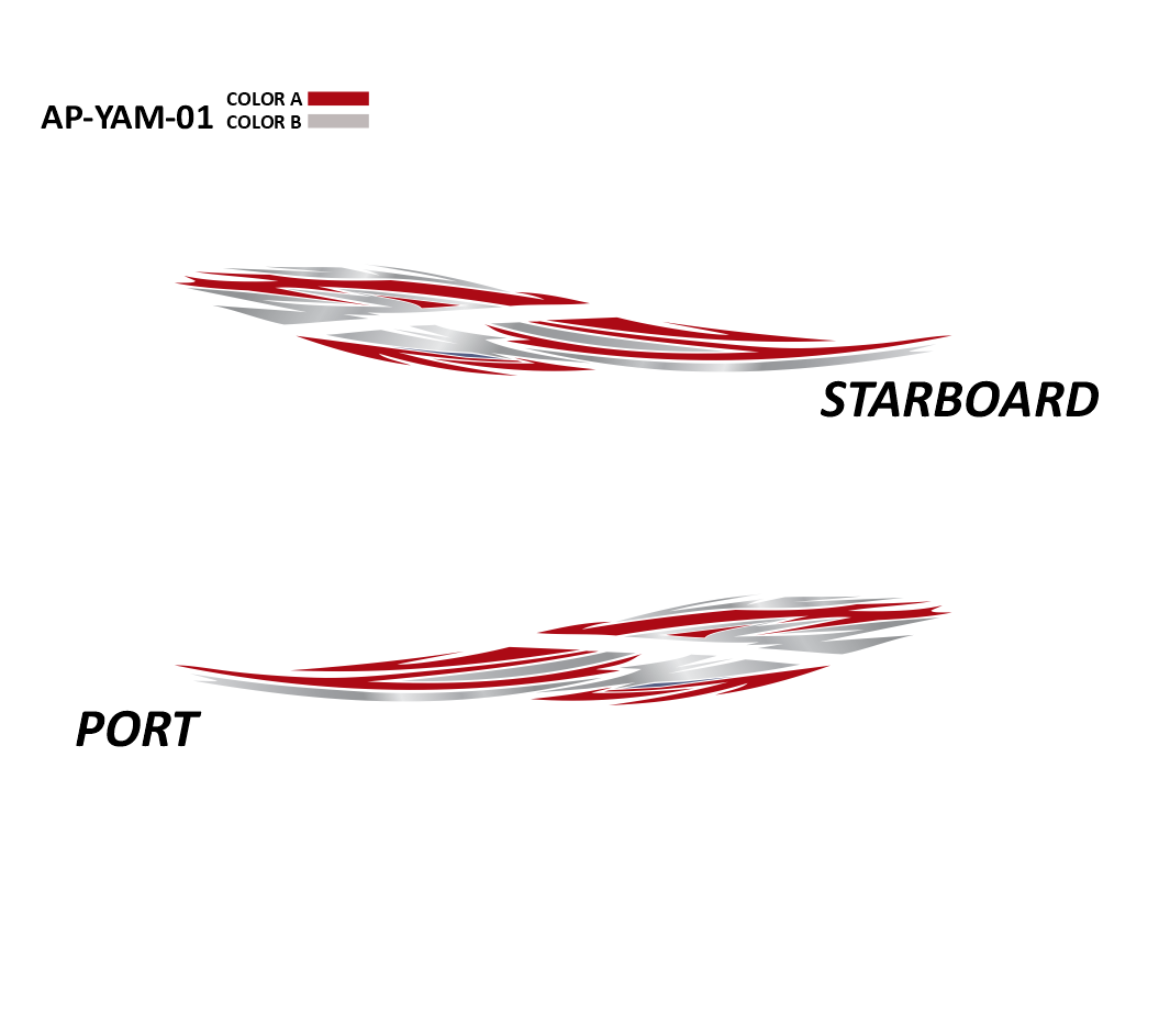 AP-YAM-01 - Yamaha Series 2 Color Vinyl Boat Graphics Kit
