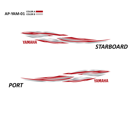 AP-YAM-01 - Yamaha Series 2 Color Vinyl Boat Graphics Kit
