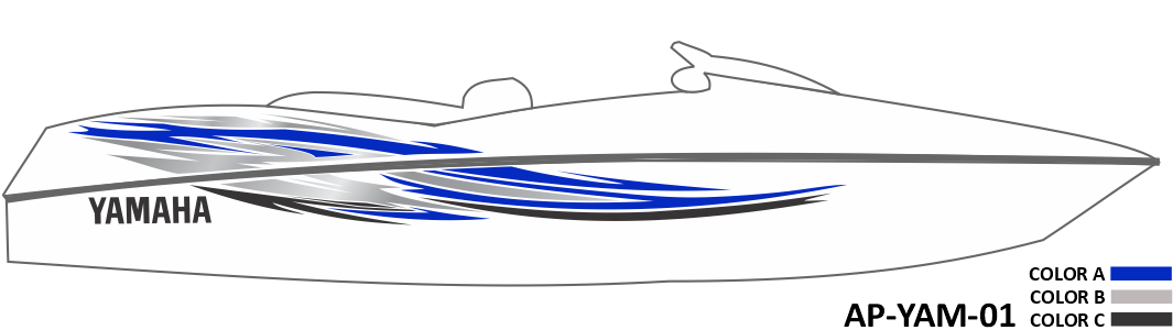 AP-YAM-01 - Yamaha Series 3 Color Vinyl Boat Graphics Kit