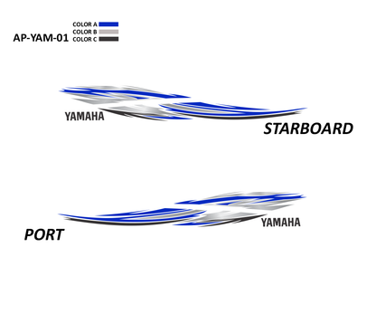 AP-YAM-01 - Yamaha Series 3 Color Vinyl Boat Graphics Kit