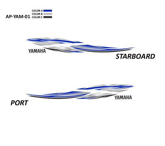 AP-YAM-01 - Yamaha Series 3 Color Vinyl Boat Graphics Kit
