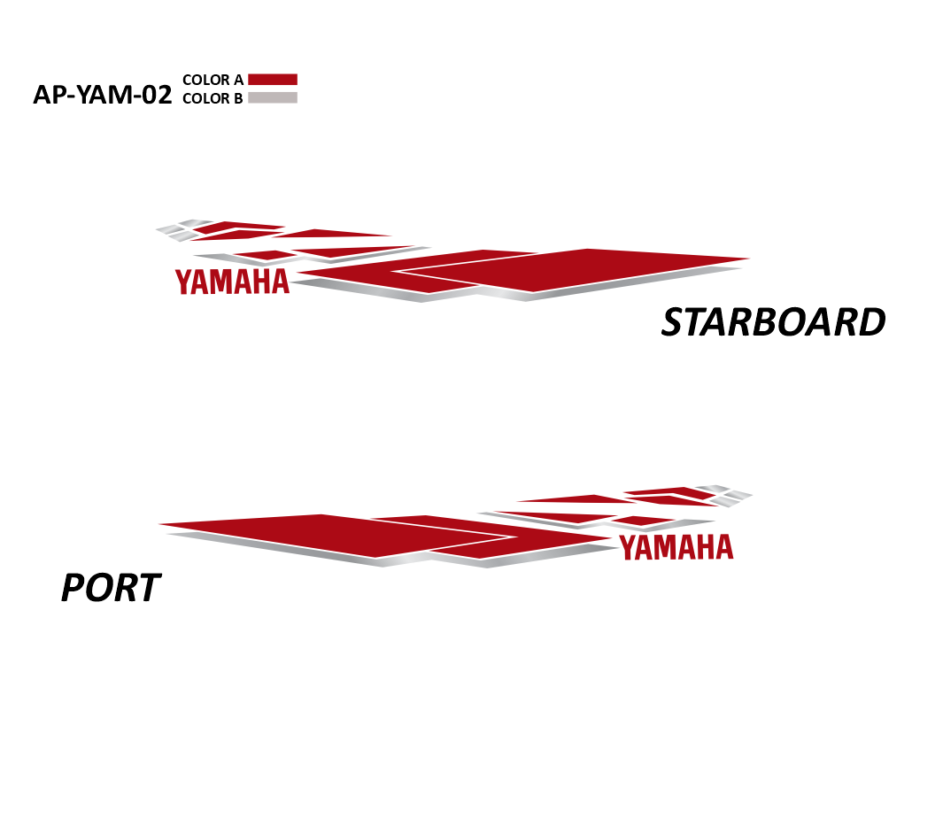 AP-YAM-02 - Yamaha Series 2 Color Vinyl Boat Graphics Kit