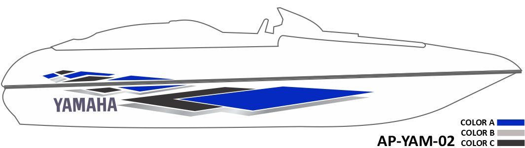 AP-YAM-02 - Yamaha Series 3 Color Vinyl Boat Graphics Kit