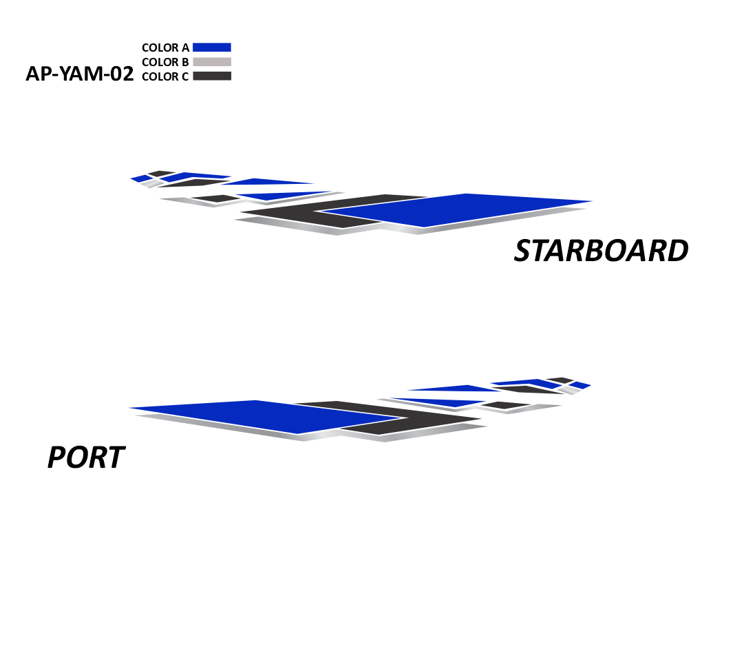 AP-YAM-02 - Yamaha Series 3 Color Vinyl Boat Graphics Kit