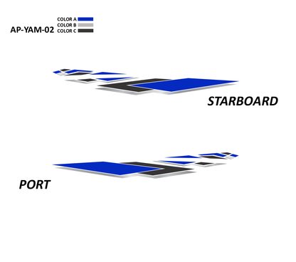 AP-YAM-02 - Yamaha Series 3 Color Vinyl Boat Graphics Kit