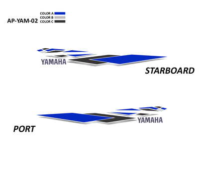 AP-YAM-02 - Yamaha Series 3 Color Vinyl Boat Graphics Kit