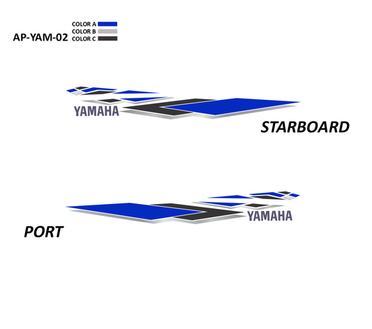 AP-YAM-02 - Yamaha Series 3 Color Vinyl Boat Graphics Kit