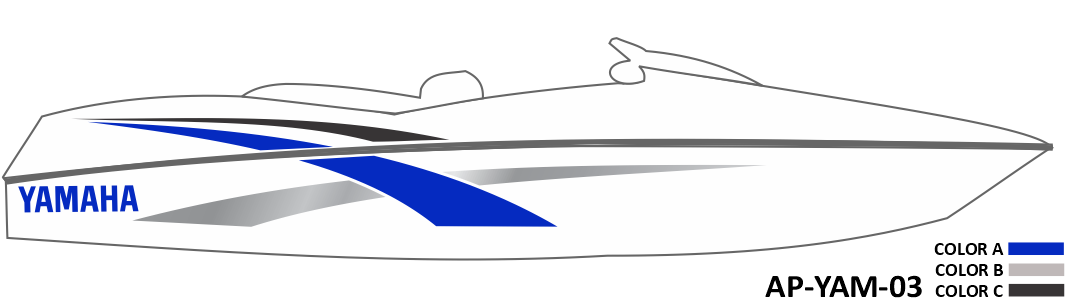 AP-YAM-03 - Yamaha Series 3 Color Vinyl Boat Graphics Kit