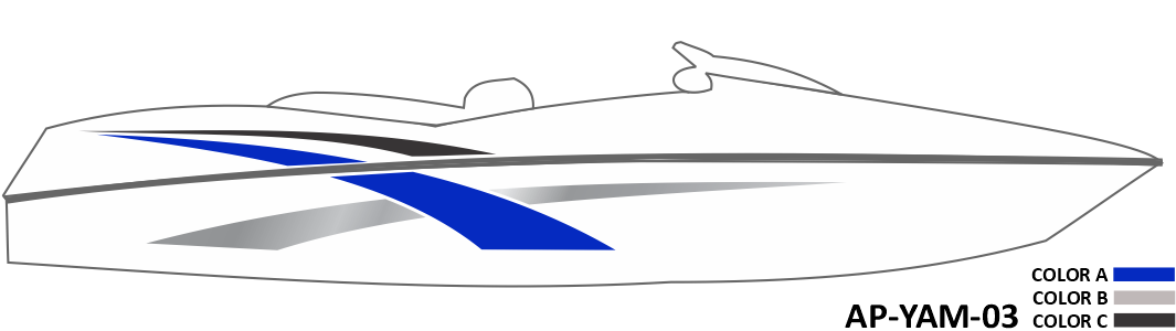 AP-YAM-03 - Yamaha Series 3 Color Vinyl Boat Graphics Kit