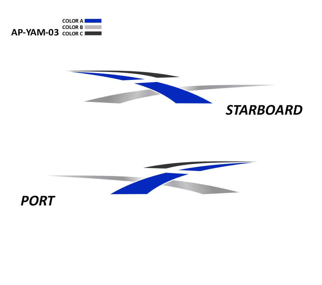 AP-YAM-03 - Yamaha Series 3 Color Vinyl Boat Graphics Kit