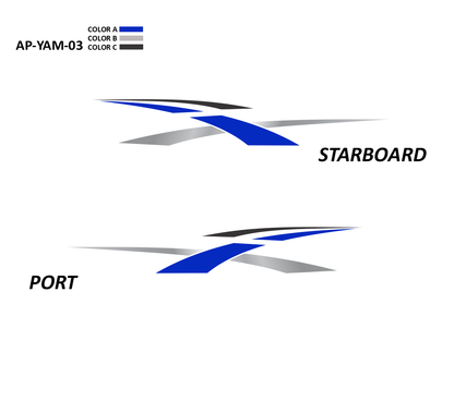 AP-YAM-03 - Yamaha Series 3 Color Vinyl Boat Graphics Kit