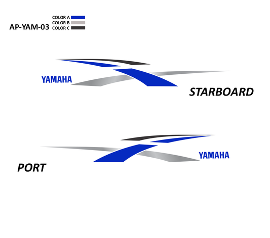 AP-YAM-03 - Yamaha Series 3 Color Vinyl Boat Graphics Kit