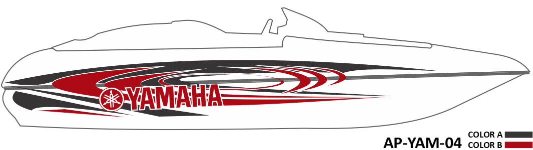 AP-YAM-04 - Yamaha Series 2 Color Vinyl Boat Graphics Kit