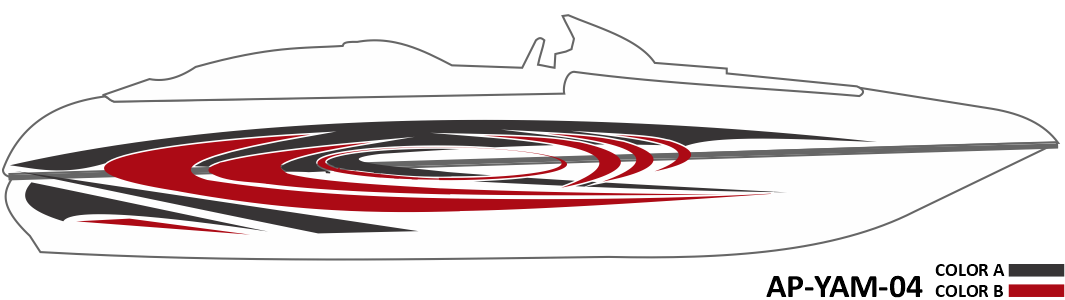 AP-YAM-04 - Yamaha Series 2 Color Vinyl Boat Graphics Kit