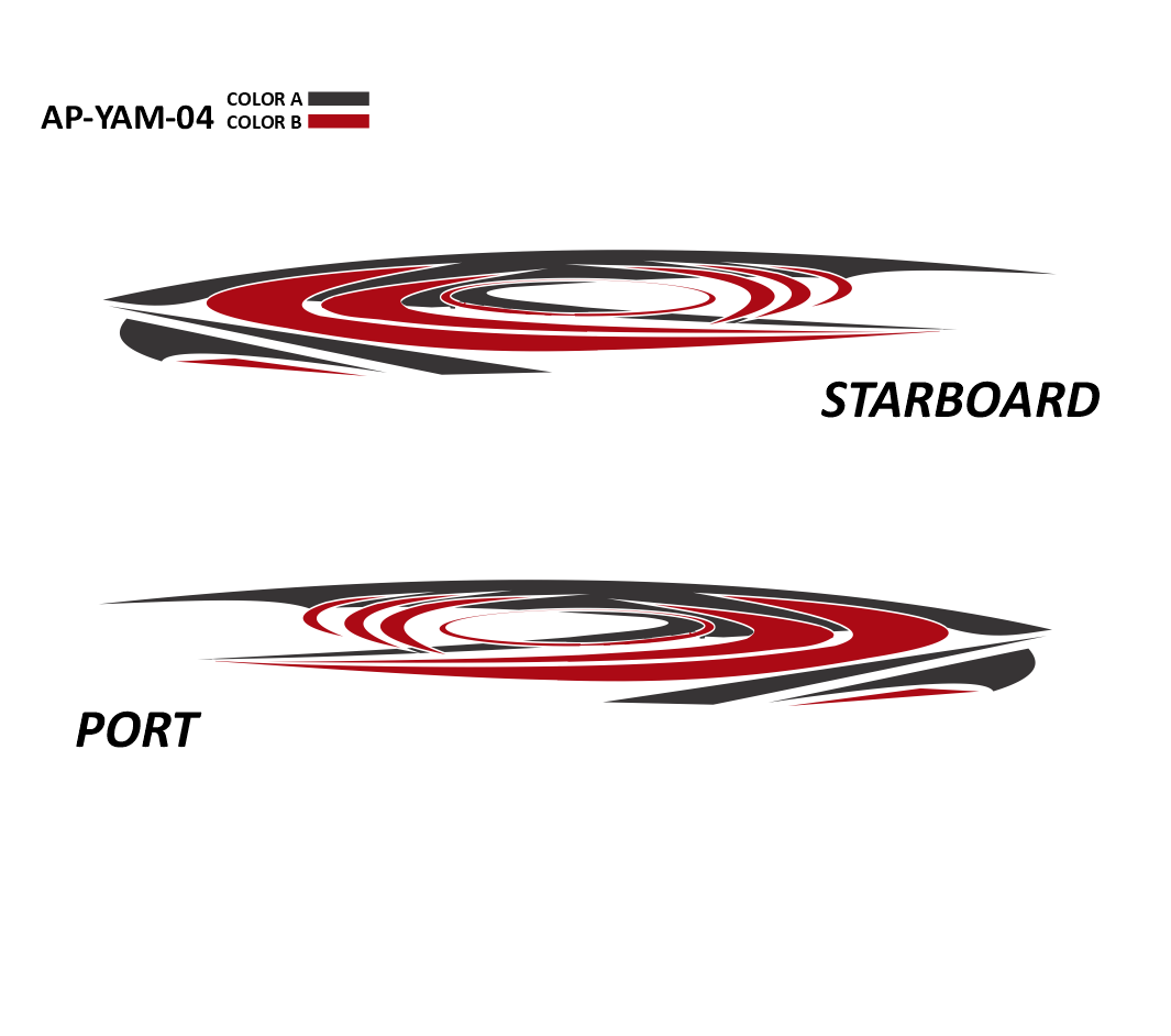 AP-YAM-04 - Yamaha Series 2 Color Vinyl Boat Graphics Kit