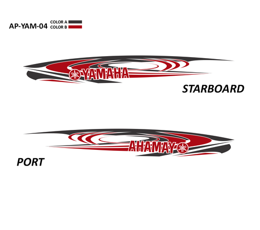 AP-YAM-04 - Yamaha Series 2 Color Vinyl Boat Graphics Kit