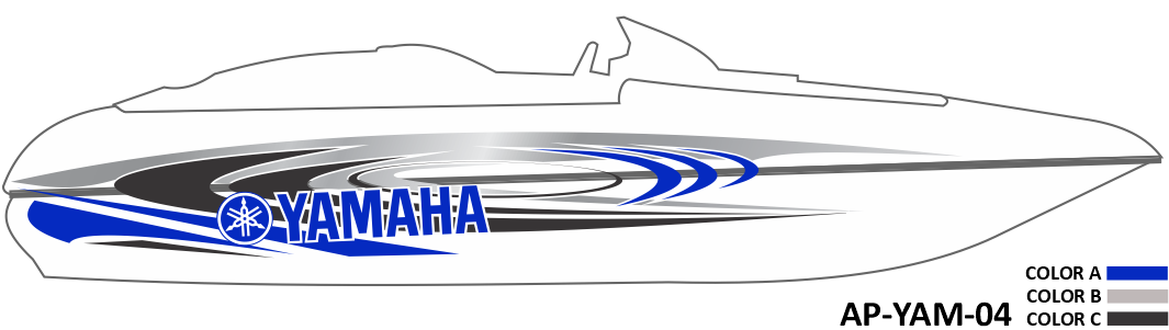 AP-YAM-04 - Yamaha Series 3 Color Vinyl Boat Graphics Kit