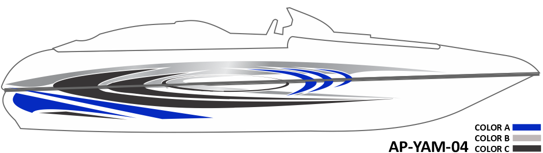 AP-YAM-04 - Yamaha Series 3 Color Vinyl Boat Graphics Kit