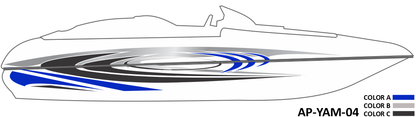 AP-YAM-04 - Yamaha Series 3 Color Vinyl Boat Graphics Kit