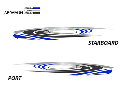 AP-YAM-04 - Yamaha Series 3 Color Vinyl Boat Graphics Kit