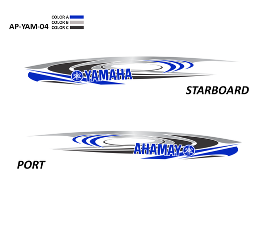 AP-YAM-04 - Yamaha Series 3 Color Vinyl Boat Graphics Kit