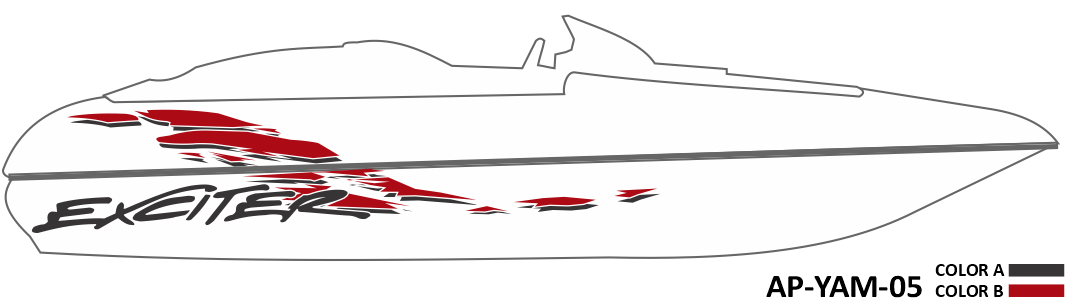 AP-YAM-05 - Yamaha Series 2 Color Vinyl Boat Graphics Kit