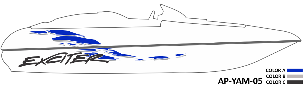 AP-YAM-05 - Yamaha Series 3 Color Vinyl Boat Graphics Kit
