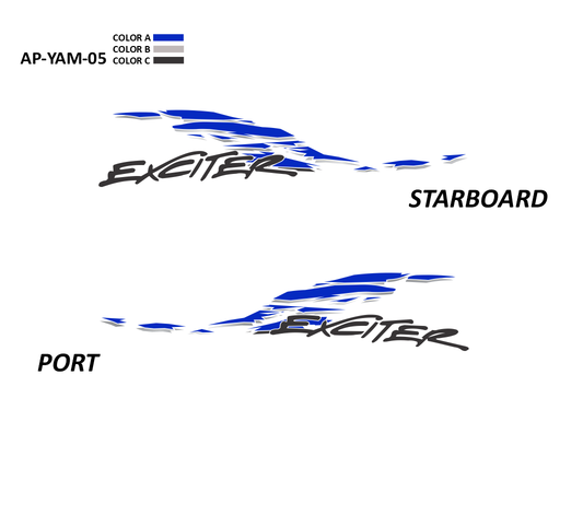 AP-YAM-05 - Yamaha Series 3 Color Vinyl Boat Graphics Kit