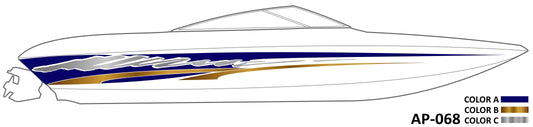 AP-068 - 3 Color Vinyl Boat Graphics Kit