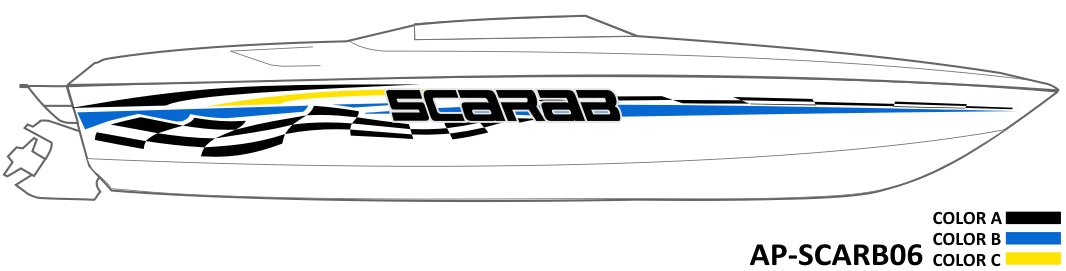 AP-SCARB06 - Scarab 3 Color Vinyl Boat Graphics Kit