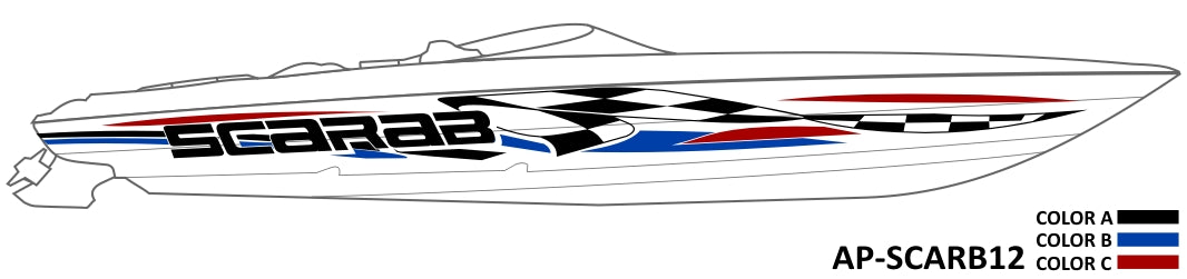 AP-SCARAB12-AVS - Scarab 3 Color Vinyl Boat Graphics Kit – Raceline Digital