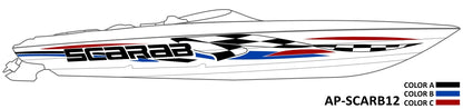 AP-SCARAB12-AVS - Scarab 3 Color Vinyl Boat Graphics Kit
