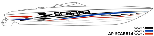 AP-SCARAB14 AVS 3 Color Vinyl Boat Graphics Kit