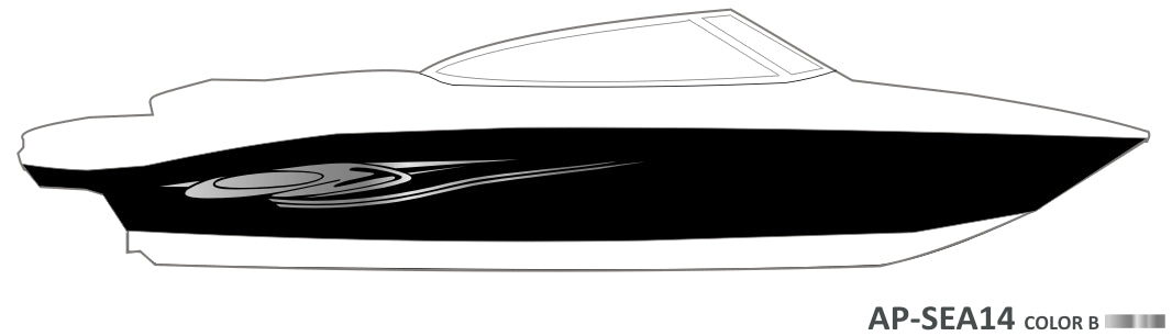 AP-SEA14 - Sea Ray 1 Color Vinyl Boat Graphics Kit